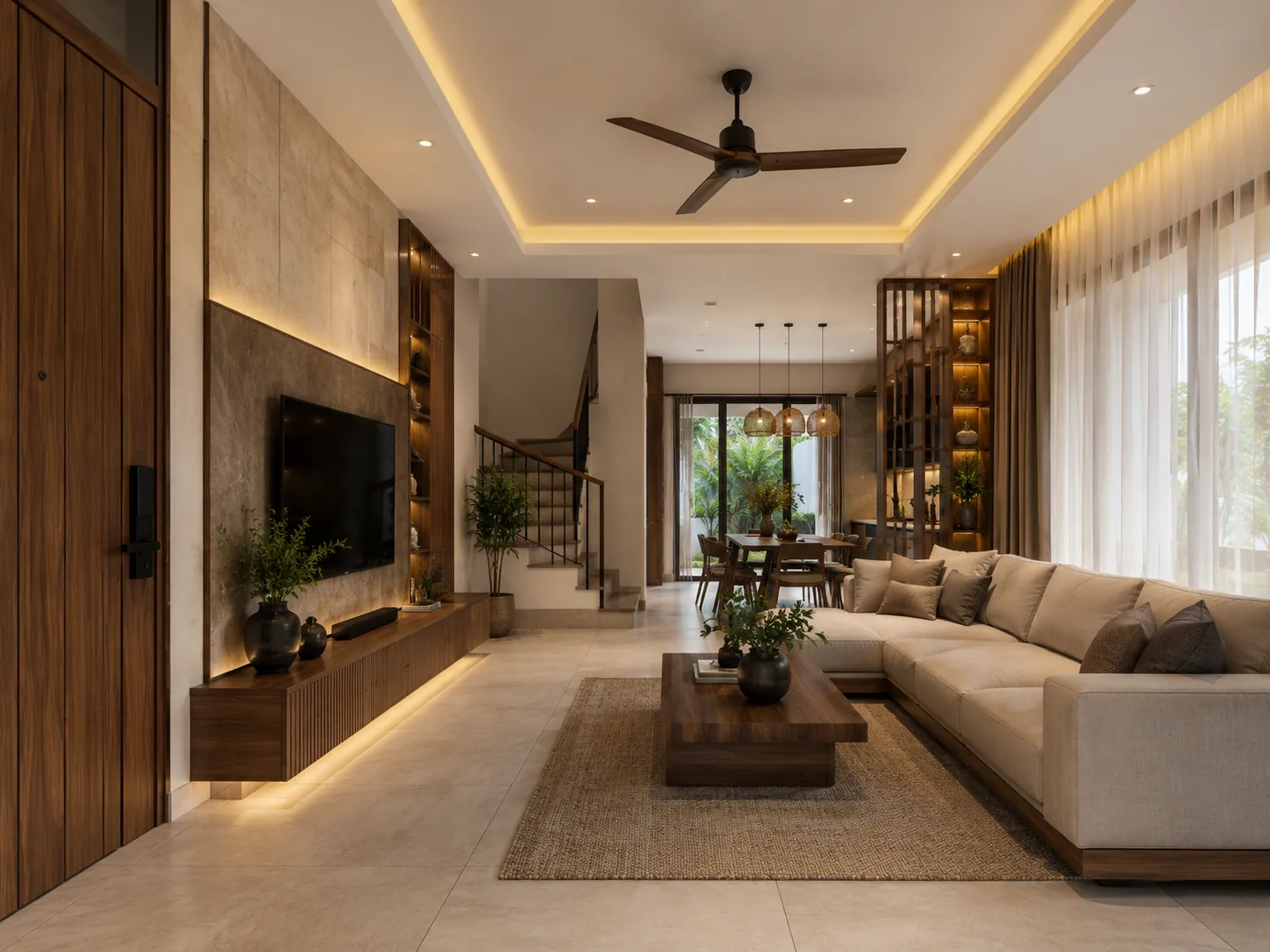 Modern Timber & Cream Home Interior