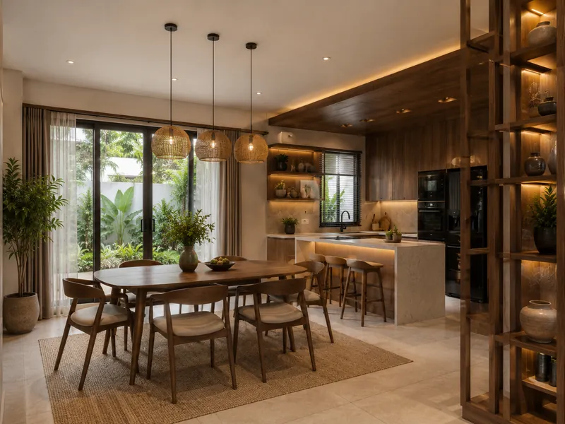 Modern Timber & Cream Home Interior