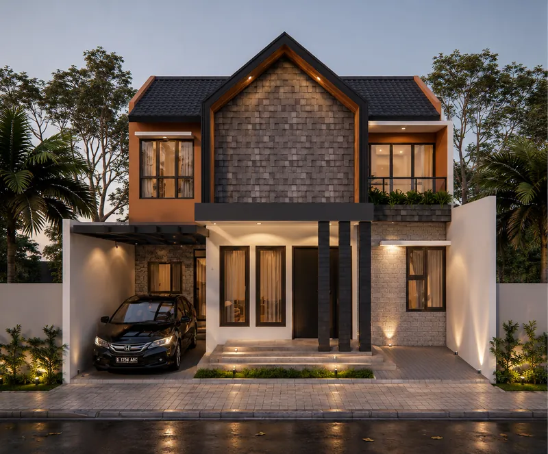 Rumah Gable Batu Alam