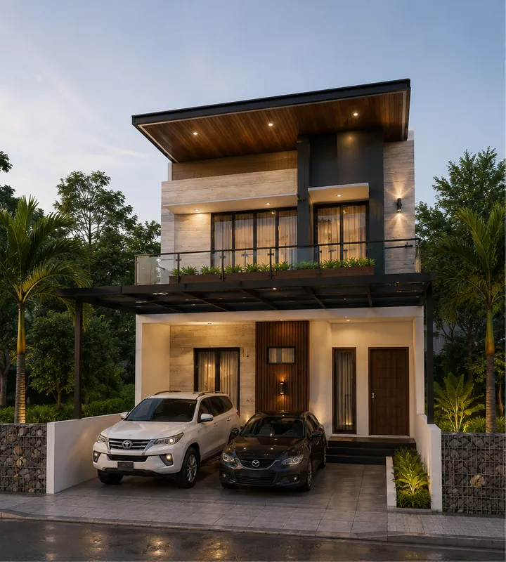 Rumah Modern Kanopi Baja