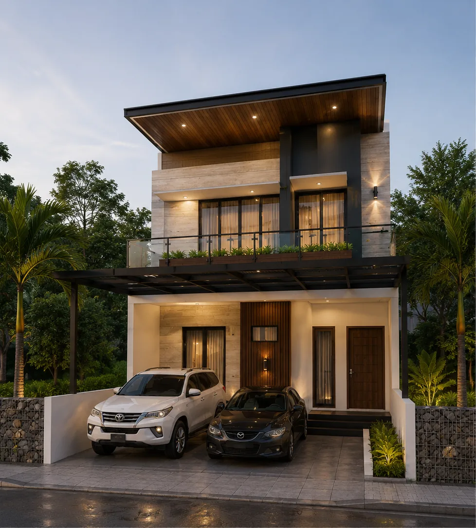 Rumah Modern Kanopi Baja